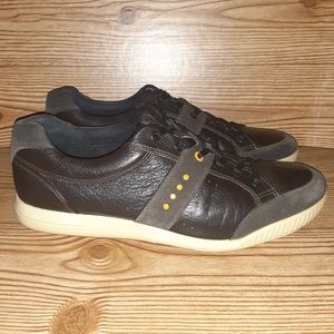 Mens' Ecco Street Premiere Spikeless Golf Shoes Brown Leather & Suede Size 11.5